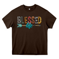 Chocolate Brown Blessed Life Heavy Core Tee - BundleAndBundleShop