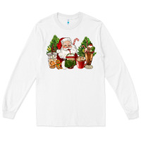 White santa coffee cups christmas Long Sleeve Tee - CowGirlArtShop