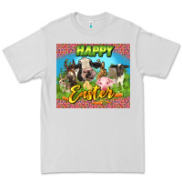 Dove Grey Happy Easter Farm Animals 20oz skinny Premium Tee - LillyAllenDesigns