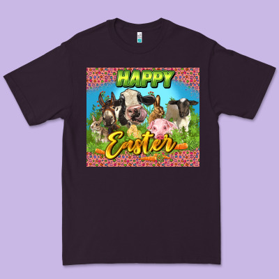 Happy Easter Farm Animals 20oz Skinny Premium Tee Designed By Lillyallendesigns