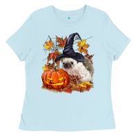 Baby Blue Halloween Hedgehog Ladies Tee - LillyAllenDesigns