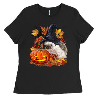 Black Halloween Hedgehog Ladies Tee - LillyAllenDesigns