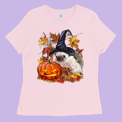 Halloween Hedgehog Ladies Tee Designed By Lillyallendesigns