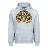 Heather Grey merino wool ram lily rainbow Urban Hoodie - BarkalooDesign