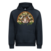 Navy merino wool ram lily rainbow Urban Hoodie - BarkalooDesign