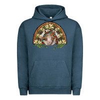 Pigment Midnight Navy merino wool ram lily rainbow Urban Hoodie - BarkalooDesign