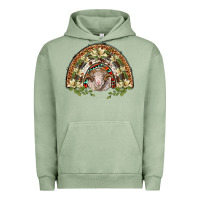 Pigment Oil Green merino wool ram lily rainbow Urban Hoodie - BarkalooDesign