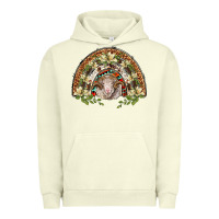 Pigment Pistachio merino wool ram lily rainbow Urban Hoodie - BarkalooDesign