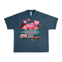 Midnight Navy Happy Valentine's day turquoise truck Urban Heavy Tee - HowdyJamesFarm