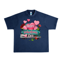 Navy Happy Valentine's day turquoise truck Urban Heavy Tee - HowdyJamesFarm