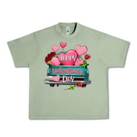 Oil Green Happy Valentine's day turquoise truck Urban Heavy Tee - HowdyJamesFarm