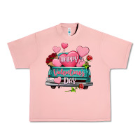 Salmon Happy Valentine's day turquoise truck Urban Heavy Tee - HowdyJamesFarm