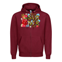 Burgundy sweet summer time Zipper Hoodie - CowhideDigitalArt