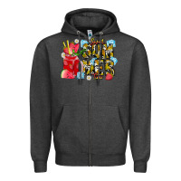 Charcoal Heather sweet summer time Zipper Hoodie - CowhideDigitalArt