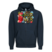Navy sweet summer time Zipper Hoodie - CowhideDigitalArt
