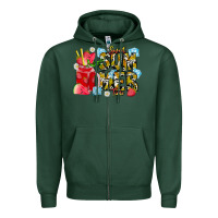 Sports Green sweet summer time Zipper Hoodie - CowhideDigitalArt