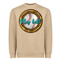 Mushroom baseball with sunflower round earrings Heavyweight Sweatshirt - BundleAndBundleShop