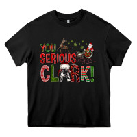 Black You Serious Clark With Santa Sleigh Heavy Core Tee - BundleAndBundleShop