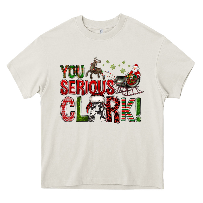 You Serious Clark With Santa Sleigh Heavy Core Tee by BundleAndBundleShop | Teevron