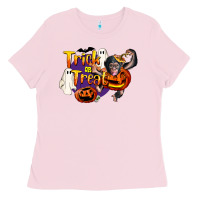 Bubblegum Pink Trick Or Treat Chimpanzee Ladies Tee - LillyAllenDesigns