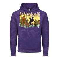 Cloud Purple Ain't goin down til the sun comes up Cowboy Vintage Hoodie - HowdyJamesFarm