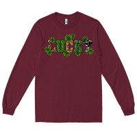 Burgundy st patricks day lucky shamrock Long Sleeve Tee - RanaPortraitStore