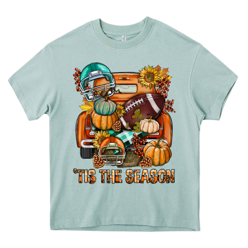 Tis The Season Fall Football Truck Heavy Core Tee by BundleAndBundleShop | Teevron