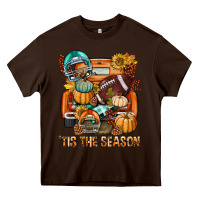 Chocolate Brown Tis The Season Fall Football Truck Heavy Core Tee - BundleAndBundleShop