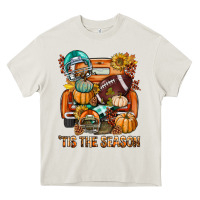 Cream Tis The Season Fall Football Truck Heavy Core Tee - BundleAndBundleShop