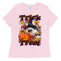 Bubblegum Pink Halloween Hedgehog Trick Or Treat Ladies Tee - LillyAllenDesigns