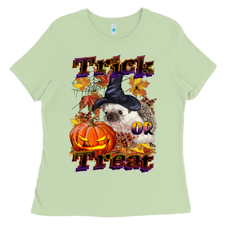 Halloween Hedgehog Trick Or Treat Ladies Tee by LillyAllenDesigns | Teevron