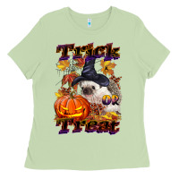 Matcha Halloween Hedgehog Trick Or Treat Ladies Tee - LillyAllenDesigns
