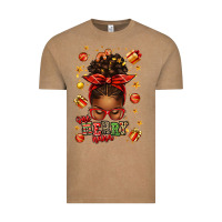 Vintage Coffee one merry nana christmas afro messy bun Vintage Tee - texasbilliewilder