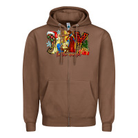 Chestnut Joy To The World Zipper Hoodie - CowhideDigitalArt
