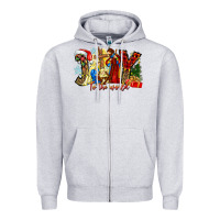 Heather Grey Joy To The World Zipper Hoodie - CowhideDigitalArt