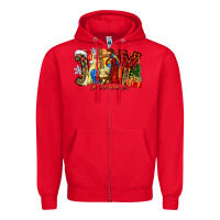Red Joy To The World Zipper Hoodie - CowhideDigitalArt