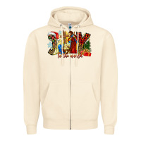 Sandshell Joy To The World Zipper Hoodie - CowhideDigitalArt