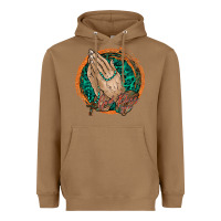 Toasted Coconut god bless you Heavyweight Hoodie - RacoonDesign