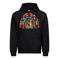 Black brown baby cow floral rose rainbow Urban Hoodie - BarkalooDesign