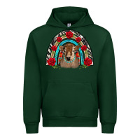 Forest Green brown baby cow floral rose rainbow Urban Hoodie - BarkalooDesign