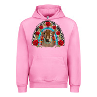 Fuchsia Pink brown baby cow floral rose rainbow Urban Hoodie - BarkalooDesign