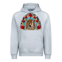 Heather Grey brown baby cow floral rose rainbow Urban Hoodie - BarkalooDesign