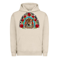 Pigment French Oak brown baby cow floral rose rainbow Urban Hoodie - BarkalooDesign