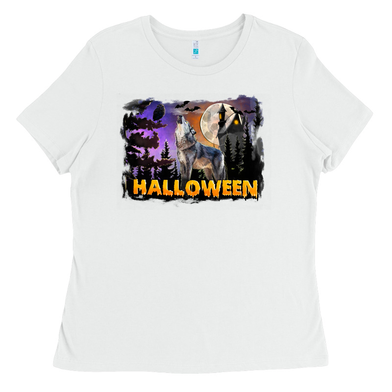 Halloween Wolf Ladies Tee by LillyAllenDesigns | Teevron