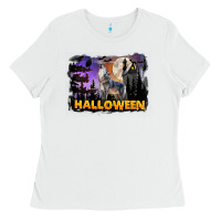 White Halloween Wolf Ladies Tee - LillyAllenDesigns