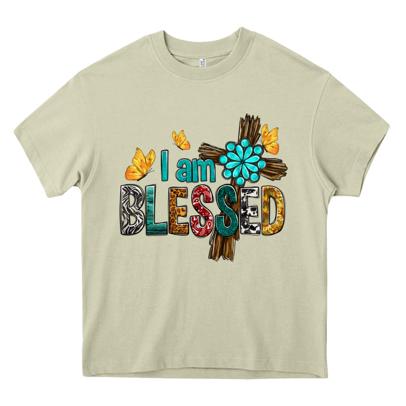 I Am Blessed Cross Heavy Core Tee by BundleAndBundleShop | Teevron