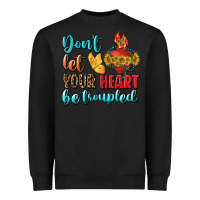 Black Don't Let Your Heart Be Troupled Heavyweight Sweatshirt - BundleAndBundleShop