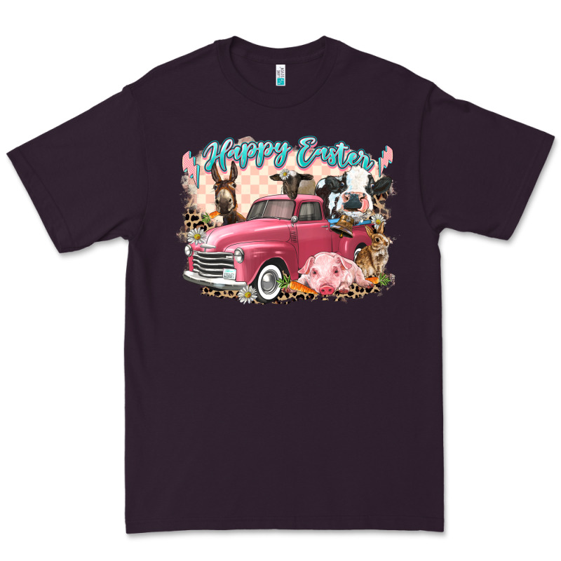 Happy Easter Truck With Easter Farm Animals Premium Tee by LillyAllenDesigns | Teevron