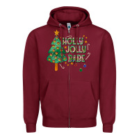 Burgundy Jolly Jolly Babe Zipper Hoodie - CowhideDigitalArt