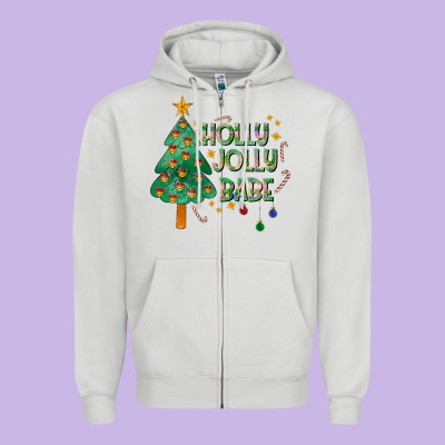 Jolly Jolly Babe Zipper Hoodie Designed By Cowhidedigitalart